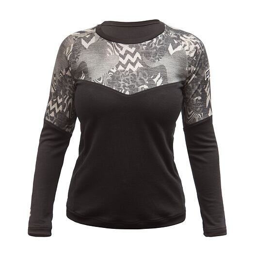 FRESH TRASH FT WOMEN'S ESCAPE MERINO LONG SLEEVE TEE BLACK ZEBRA Velikost: L