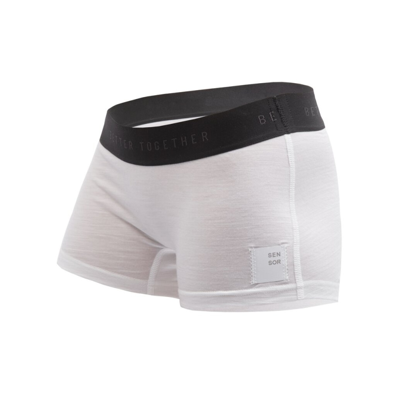 Dámské merino kalhotky SENSOR Cordura s nohavičkou bílé Barva: Bílá, Velikost: S