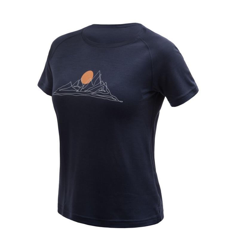 SENSOR MERINO BLEND MOON dámské triko kr.rukáv deep blue Velikost: XL