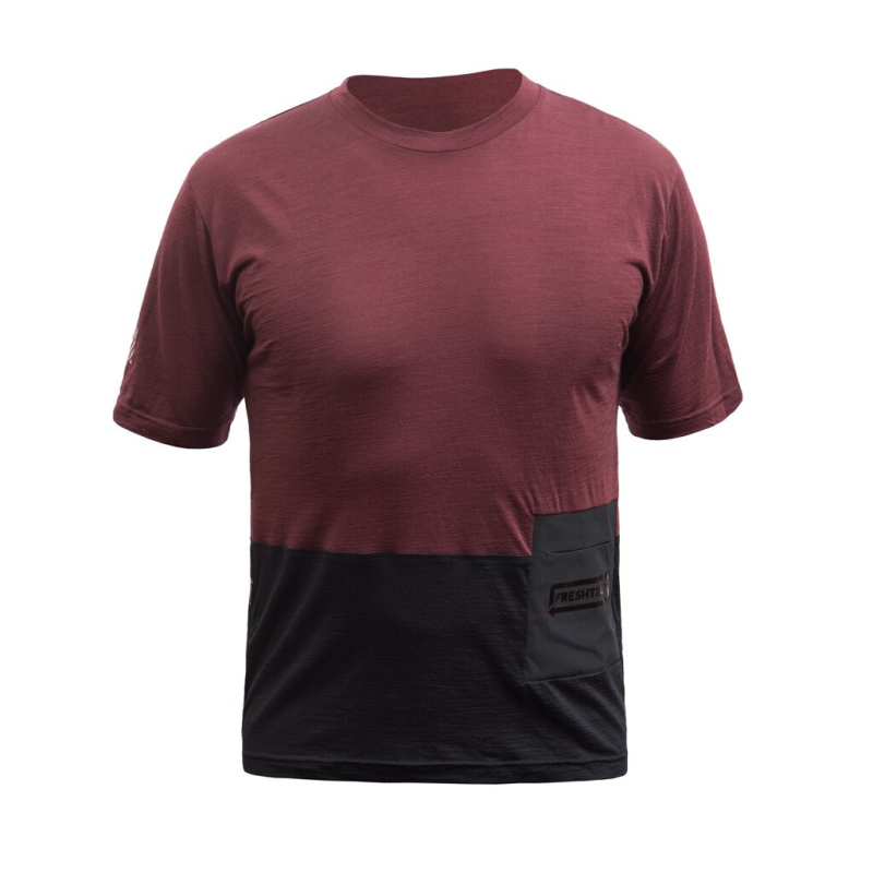 FRESH TRASH FT MEN'S LITE MERINO POCKET JERSEY MERLOT RED/BLACK Velikost: XL