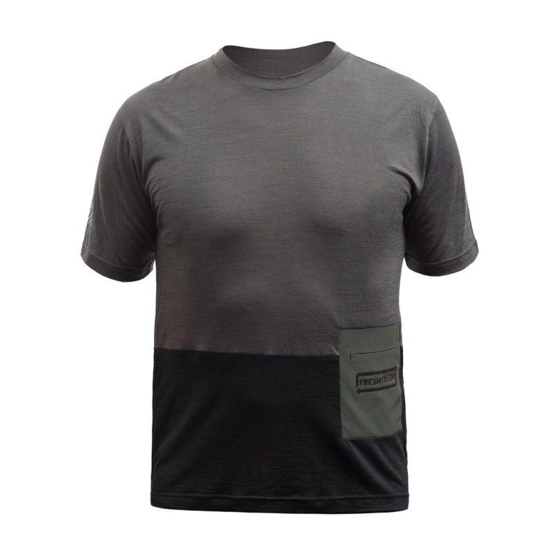 FRESH TRASH FT MEN'S LITE MERINO POCKET JERSEY OLIVE GREEN/BLACK Velikost: L