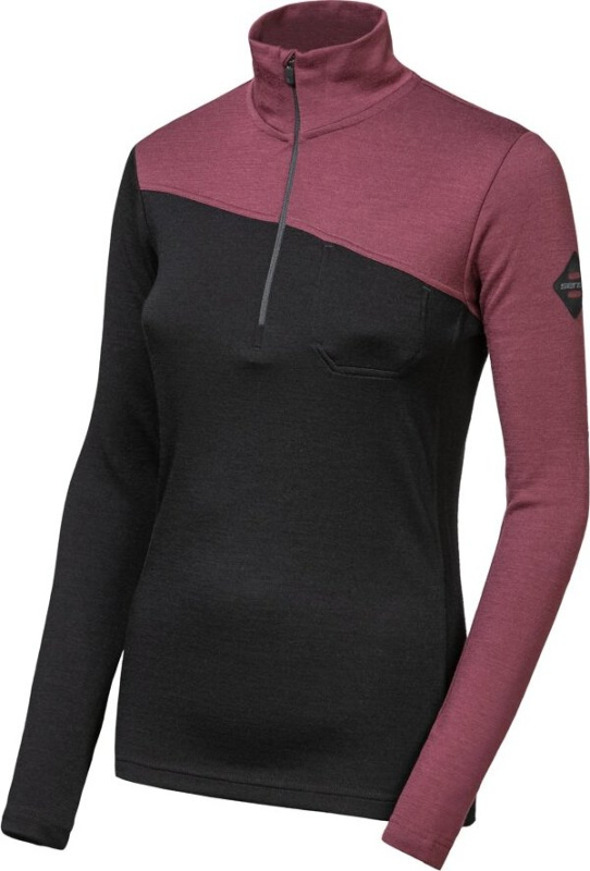 Dámská merino mikina SENSOR Extreme up černá/port red Barva: černá, Velikost: XL