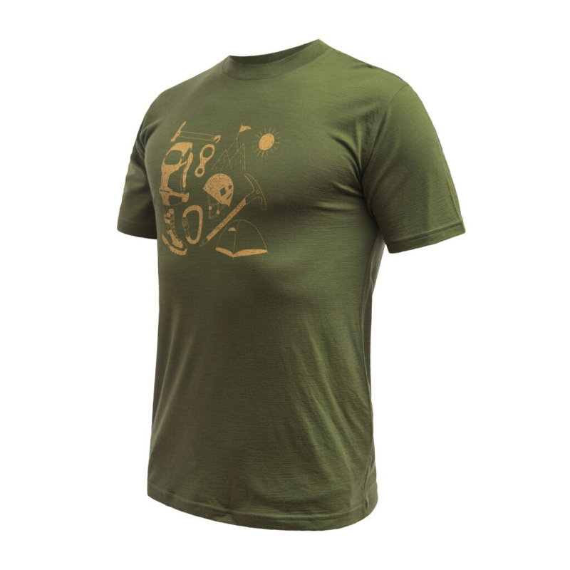 SENSOR MERINO ACTIVE HIKING pánské triko kr.rukáv safari green Velikost: M
