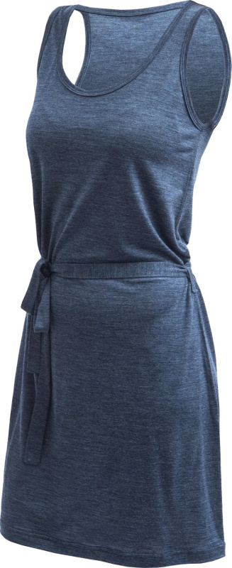 SENSOR MERINO LITE šaty bez rukávu,  mottled blue Velikost: M