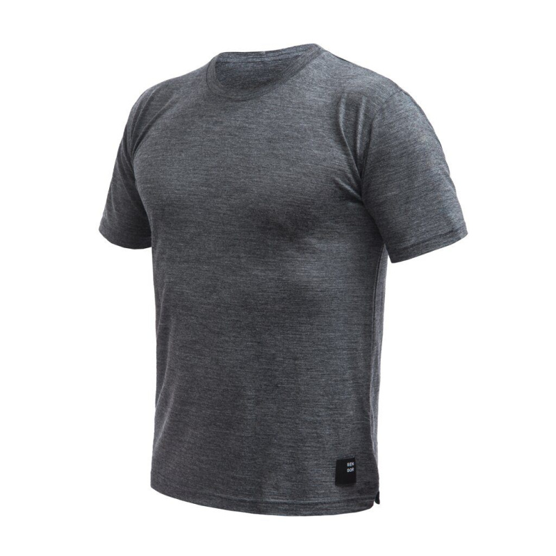 SENSOR MERINO LITE pánské triko kr.rukáv anthracite gray Velikost: S