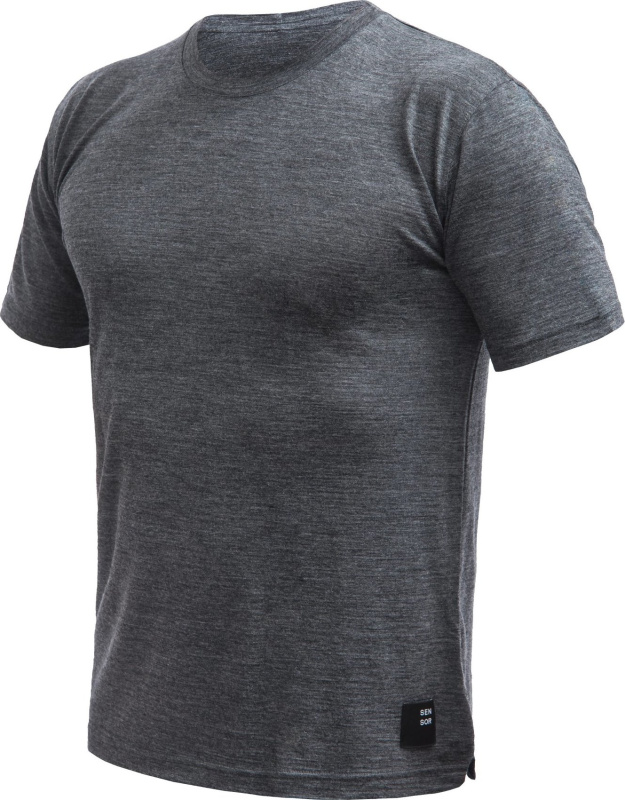 SENSOR MERINO LITE pánské triko kr.rukáv anthracite gray Velikost: XL