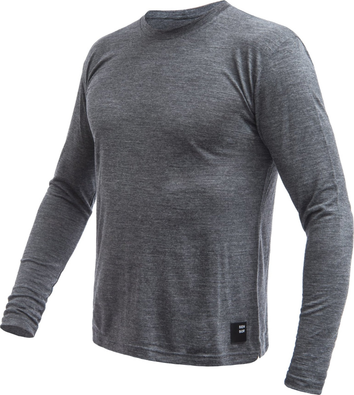 SENSOR MERINO LITE pánské triko dl.rukáv anthracite gray Velikost: XXL