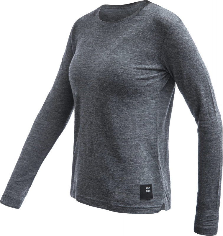 SENSOR MERINO LITE dámské triko dl.rukáv anthracite gray Velikost: L