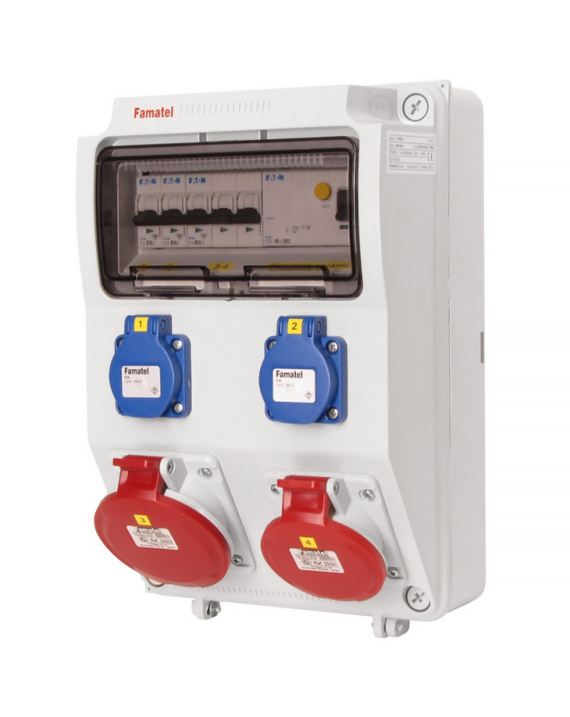 Kombinace zásuvková Famatel v390-6kA 2× 230 V 2× 400 V
