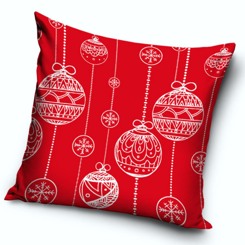 TipTrade s.r.o. Povlak na polštářek Vánoční Baňky Červený