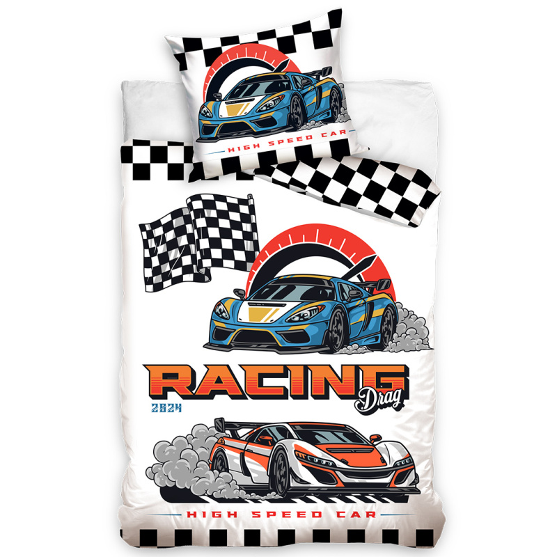 TipTrade s.r.o. Dětské povlečení Auta Racing Drag