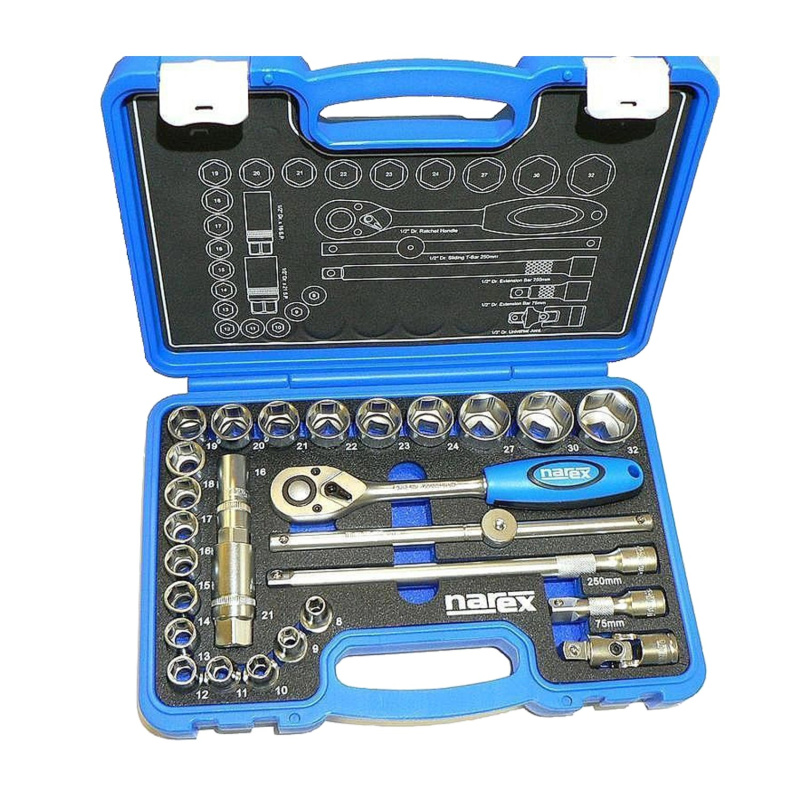 Narex 27-dílná sada hlavic a ovladačů 1/2"