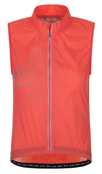 Dámská cyklo vesta KILPI Flow-w korálová Velikost: 36
