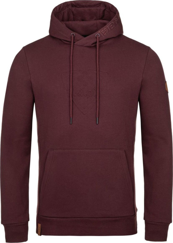 Pánská bavlněná mikina KILPI Odisea tmavě červená Velikost: 3XL