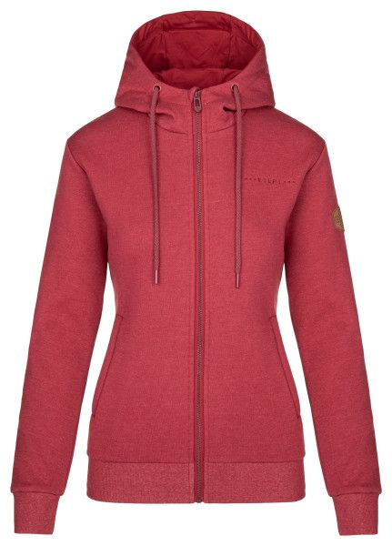 Dámská bavlněná mikina KILPI Leines tmavě červená Velikost: 44