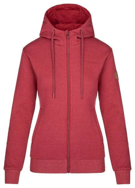 Dámská bavlněná mikina KILPI Leines tmavě červená Velikost: 46