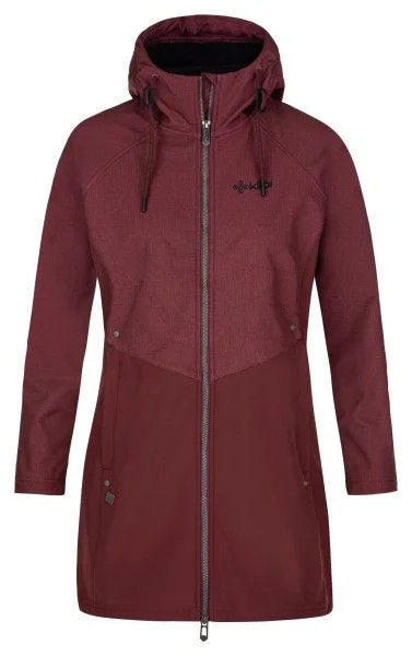 Dámský softshellový kabát KILPI Lasika tmavě červený Velikost: 36