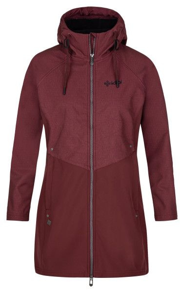 Dámský softshellový kabát KILPI Lasika tmavě červený Velikost: 36