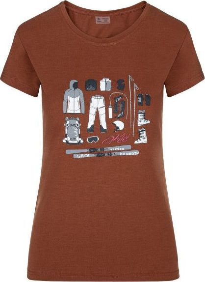 Dámské funkční triko KILPI Tornes hnědé Velikost: 44