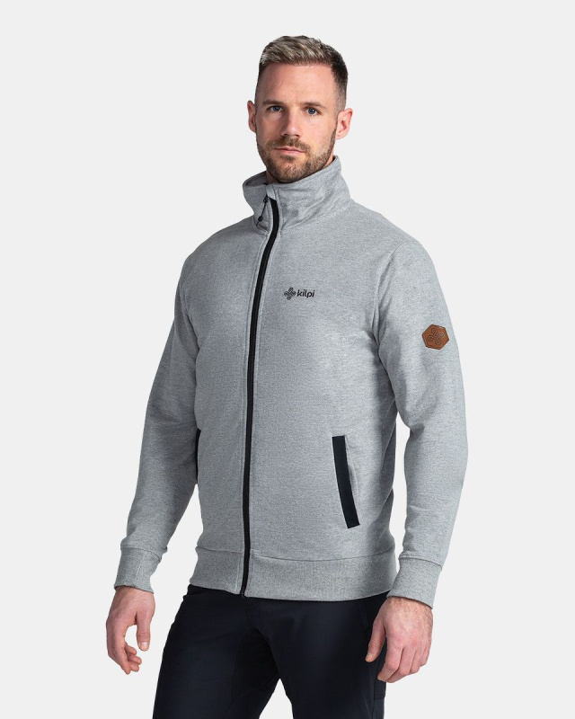 Pánská bavlněná mikina KILPI Bobby světle šedá Velikost: S