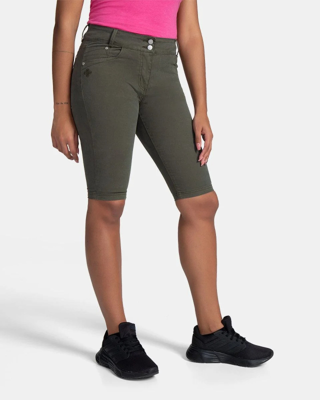 Dámské jeansové šortky KILPI Pariva tmavě zelené Velikost: 40