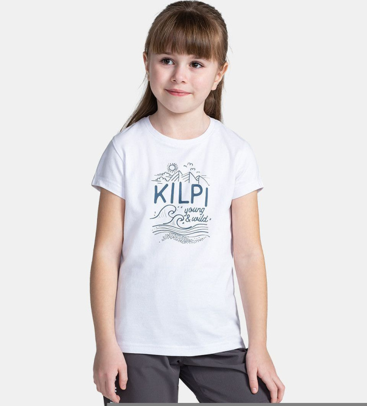 Dívčí bavlněné triko KILPI Malga bílé Velikost: 98