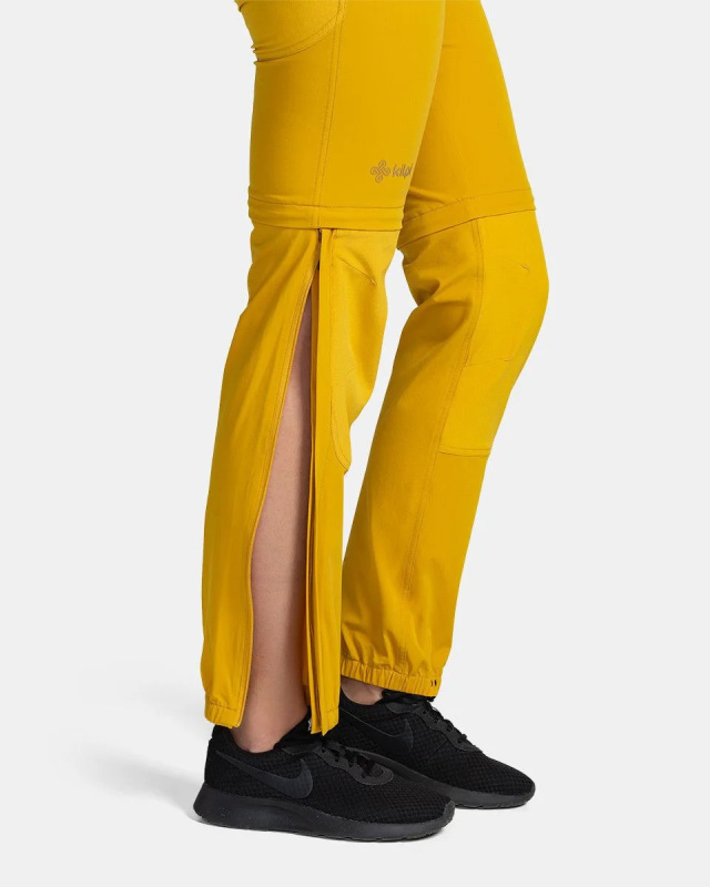 Dámské outdoorové kalhoty 2v1 KILPI Hosio žluté Velikost: 40 Short