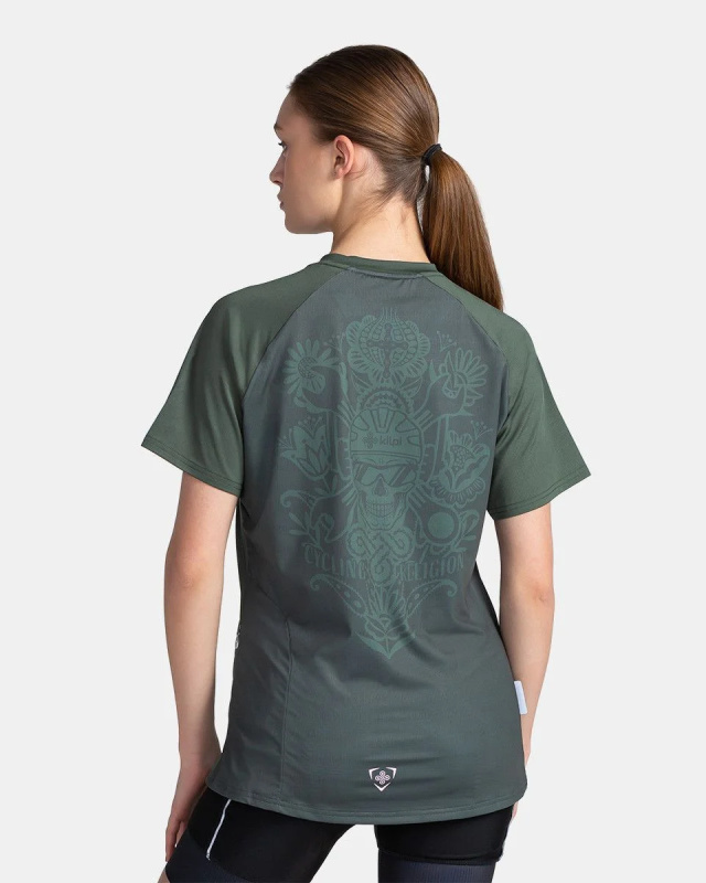 Dámský cyklistický dres KILPI Remido tmavě zelený Velikost: 44