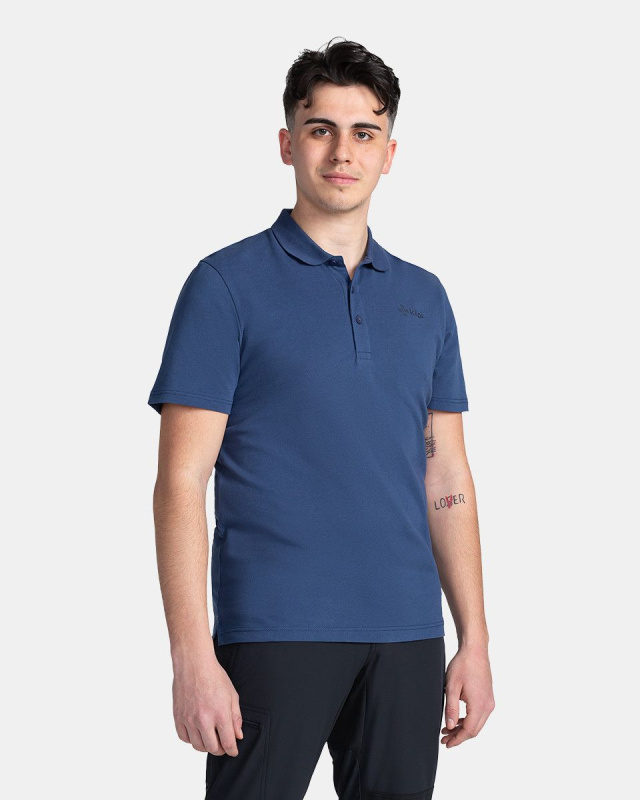 Pánské bavlněné polo triko KILPI Vilar tmavě modré Velikost: 3XL