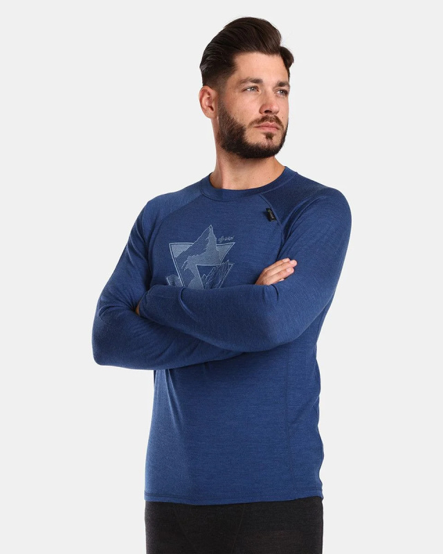 Pánské merino triko KILPI Mavora modré Velikost: XXL