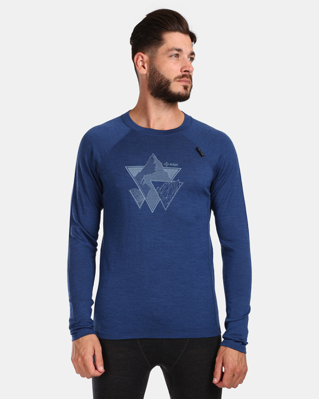 Pánské merino triko KILPI Mavora modré Velikost: XXL