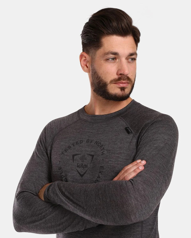 Pánské merino triko KILPI Mavora šedé Velikost: XL