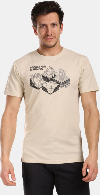 Pánské bavlněné triko KILPI Vibe béžové Velikost: XL