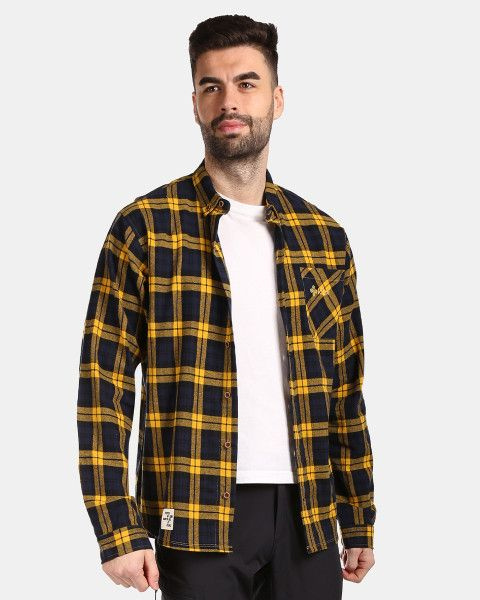 Pánská flanelová košile KILPI Flanny žlutá Velikost: XL