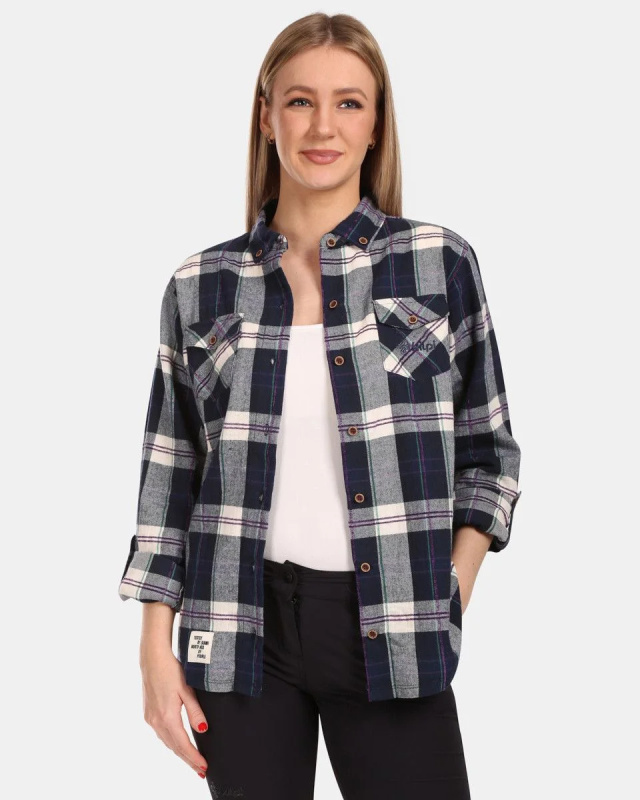 Dámská flanelová košile KILPI Flanny modrá Velikost: 40