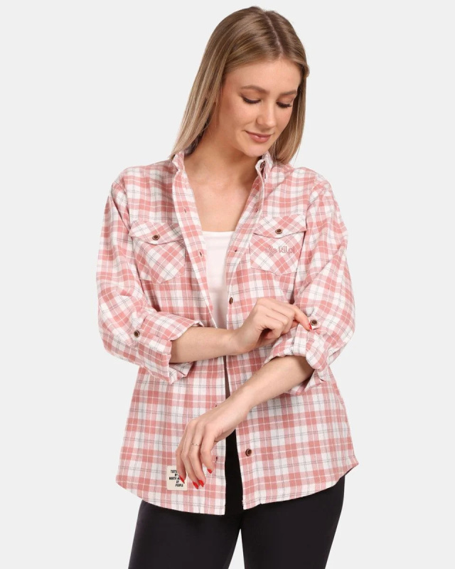 Dámská flanelová košile KILPI Flanny růžová Velikost: 42