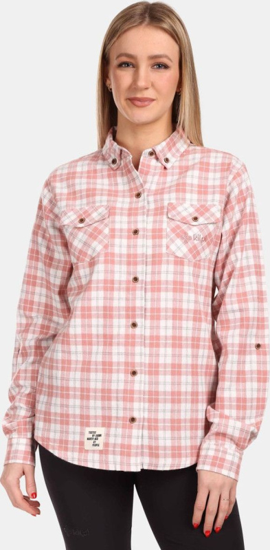 Dámská flanelová košile KILPI Flanny růžová Velikost: 44