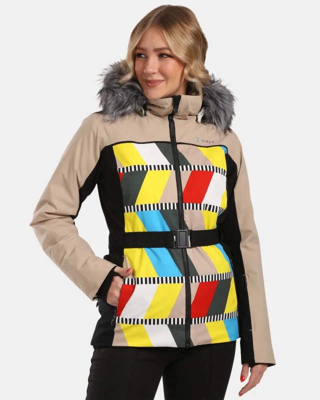 Dámská lyžařská bunda KILPI Clair béžová Velikost: 36