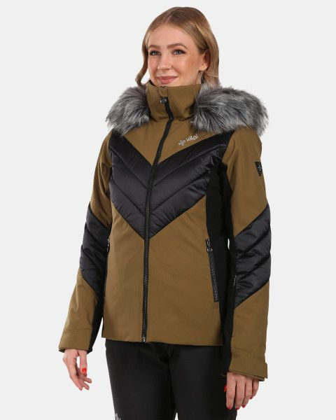 Dámská lyžařská bunda KILPI Lin khaki Velikost: 36