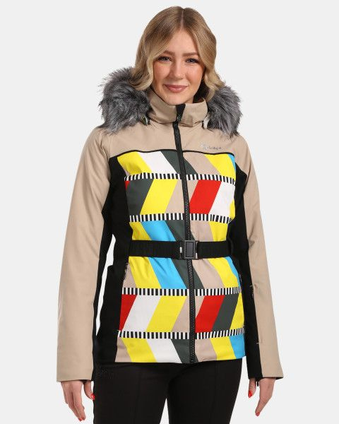 Dámská lyžařská bunda KILPI Clair béžová Velikost: 46