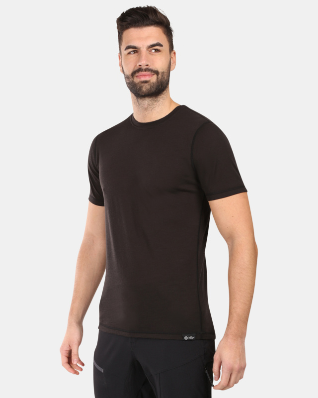Pánské merino triko KILPI Sloper černé Velikost: M