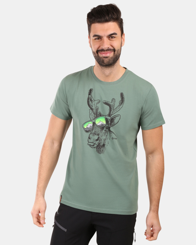 Pánské bavlněné triko KILPI Discover khaki Velikost: S