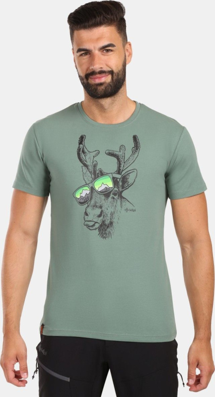 Pánské bavlněné triko KILPI Discover khaki Velikost: XXL