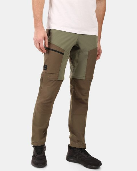 Pánské outdoorové kalhoty 2v1 KILPI Hosio khaki Velikost: L