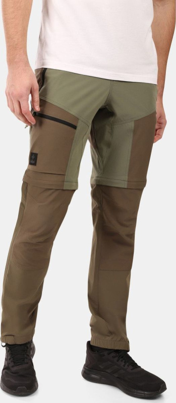 Pánské outdoorové kalhoty 2v1 KILPI Hosio khaki Velikost: XL