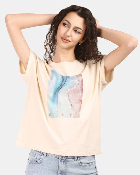 Dámské bavlněné tričko kilpi jersie-w béžová 38