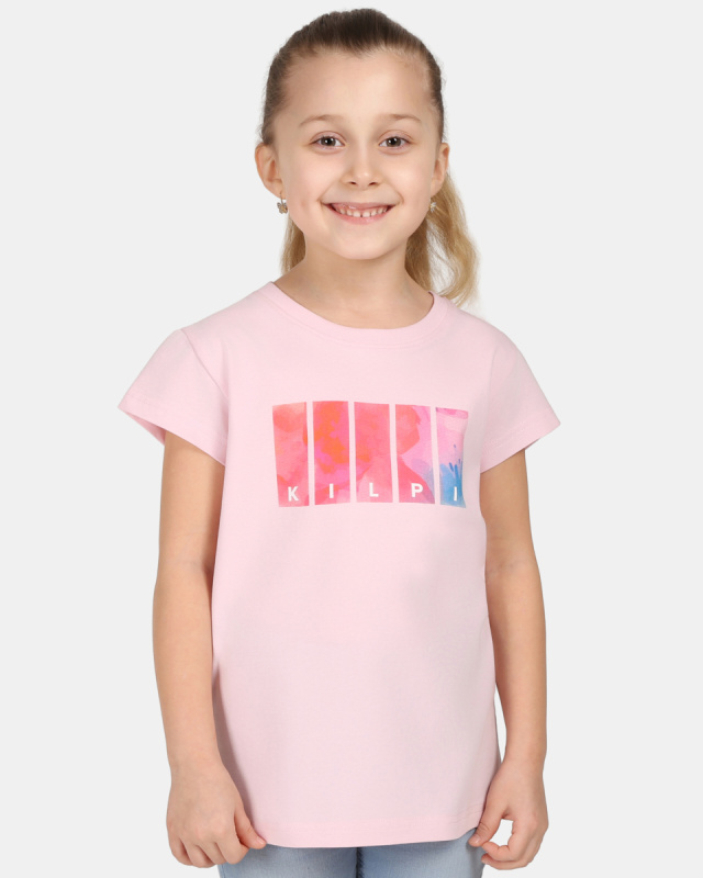Dívčí bavlněné tričko kilpi albion-jg světle růžová 110-116