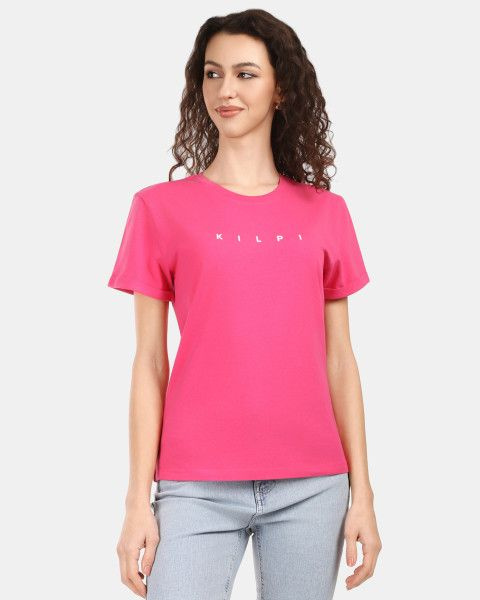 Dámské bavlněné tričko s krátkým rukávem kilpi prolix-w růžová 38