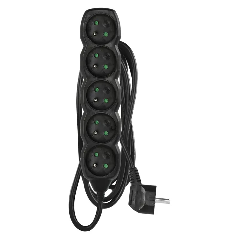 Kabel prodlužovací 5zásuvka Emos černá 3 m 1 mm2 IP 20