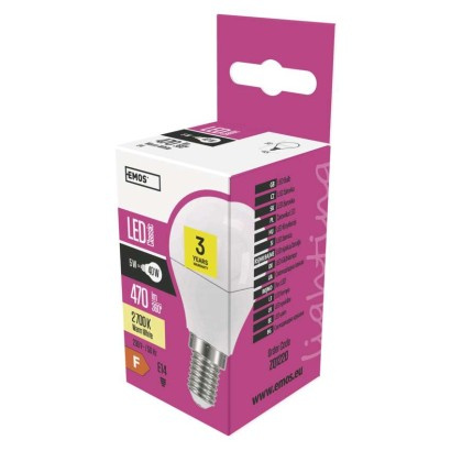 Emos lighting LED žárovka Classic Mini Globe / E14 / 5 W (40 W) / 470 lm / teplá bílá 1525731203